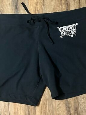 Disney Parks Walt Disney World Womens Black Believe in Magic Shorts Size XL